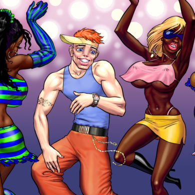 Horny raver becomes the star of shemale cartoon